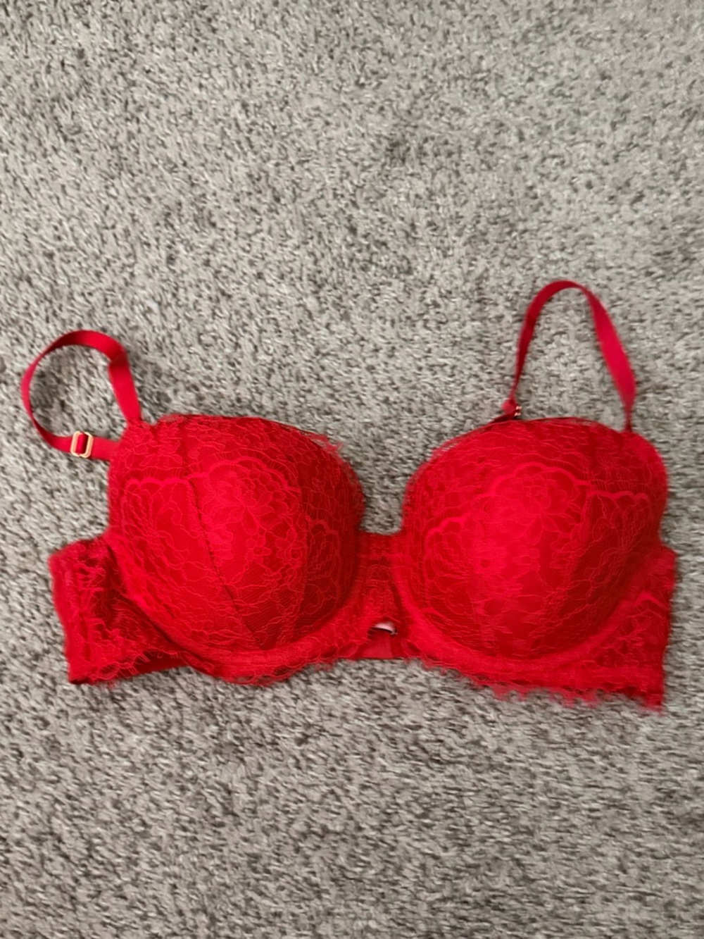 Victoria's Secret Red Lace Demi Underwire Bra